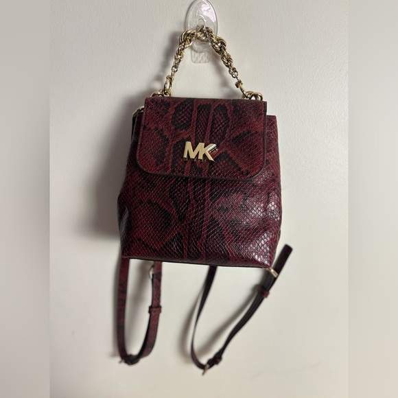 Michael Kors Mott Chain Python Mini Convertible Backpack - Picture 1 of 12